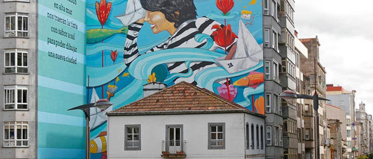 Mural  en la confluencia de las calles Gregorio Espino con Urzáiz. // Jorge Santomé