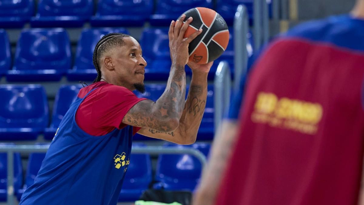 Will Clyburn, en un entrenamiento con el Barça