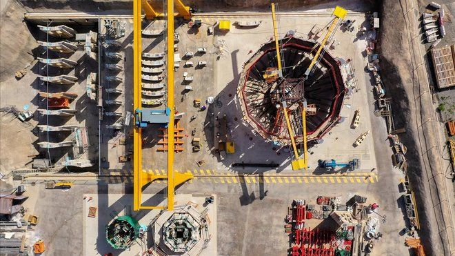 Vista cenital de La Galera, en la zona donde se construye la torre más grande, la de Jesús