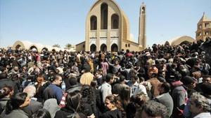 Funeral por el pope de los coptos egipcios, el 18 de marzo del 2012.