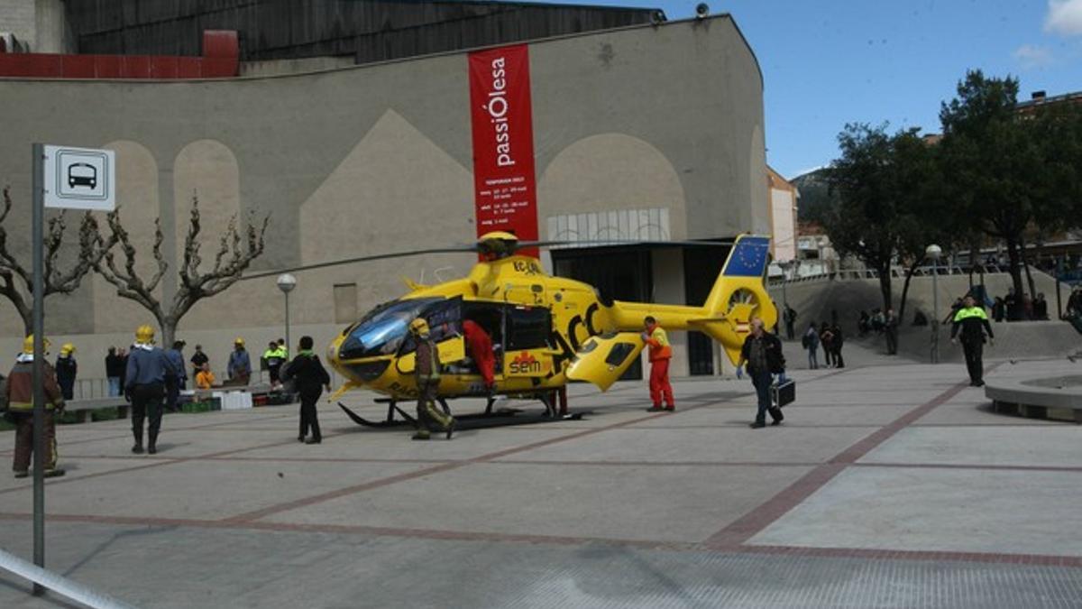 Un helicóptero ha evacuado al joven actor herido al hospital de Bellvitge