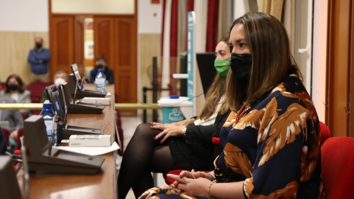 María Luisa Gómez, tras su toma de posesión, en el lugar que debe ocupar en la bancada de Cs.