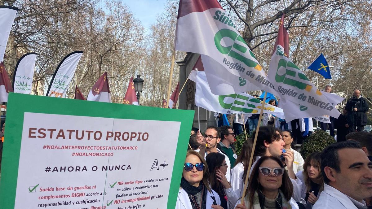 Médicos murcianos durante una de las últimas manifestaciones en Madrid.