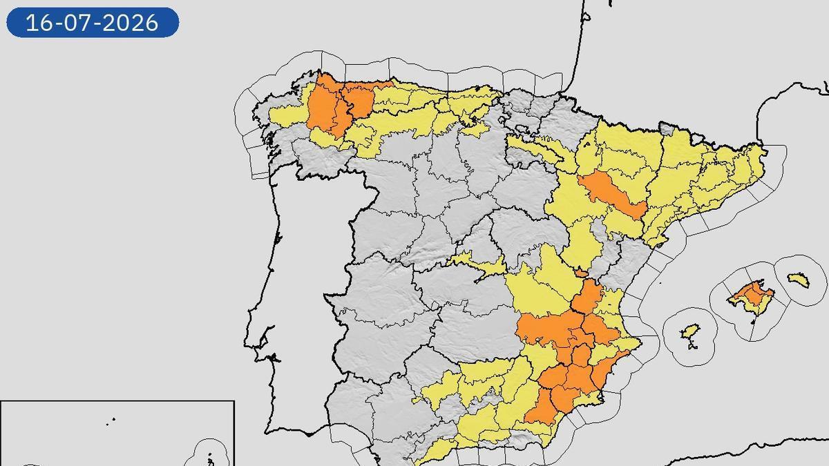 Mapa del tiempo este jueves.