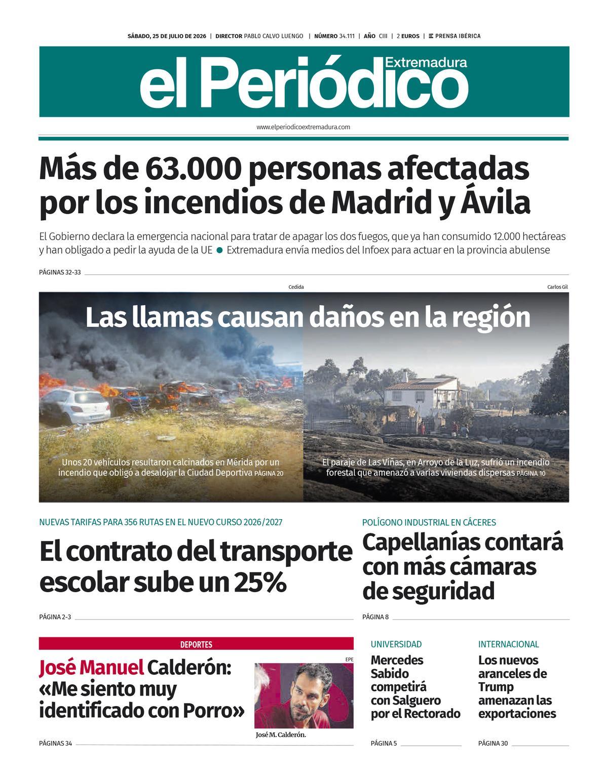 Consulta la portada correspondiente al día 25 de julio de 2026