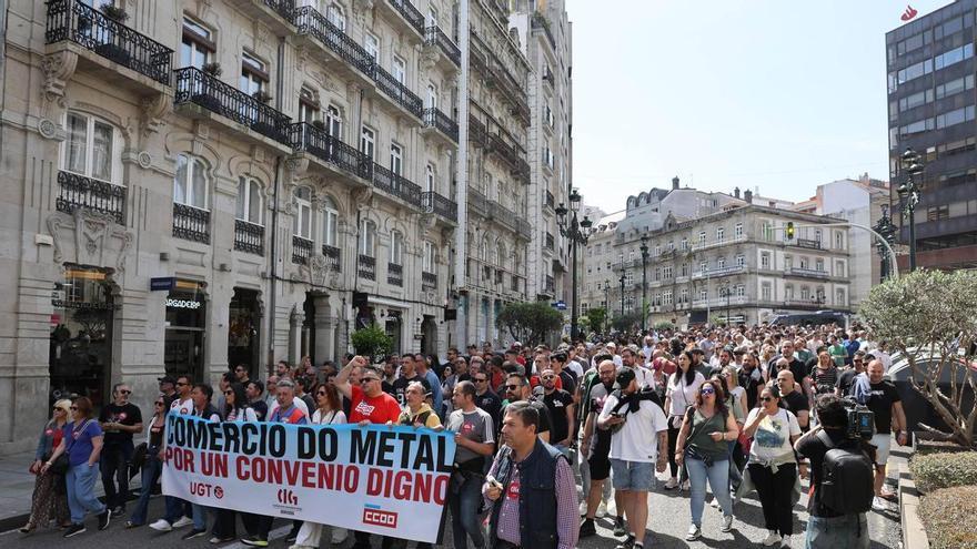 El comercio del metal sale a la calle en Vigo ante el «bloqueo» en la negociación de su convenio