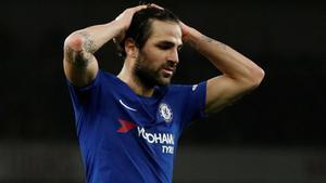 Cesc, durante un partido ante el Arsenal.