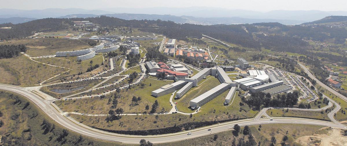 Vista aérea del campus de Vigo.