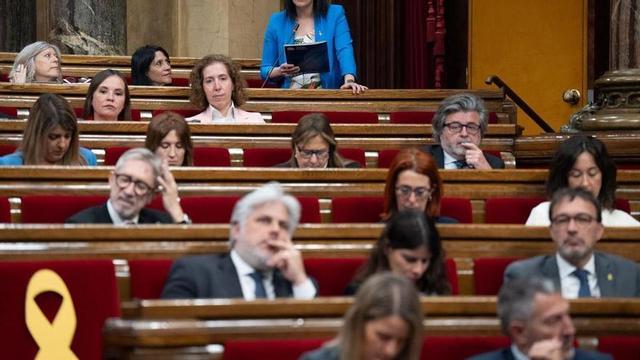 La diputada d’Aliança Catalana, Sílvia Orriols, durant una sessió de control al Govern de la Generalitat