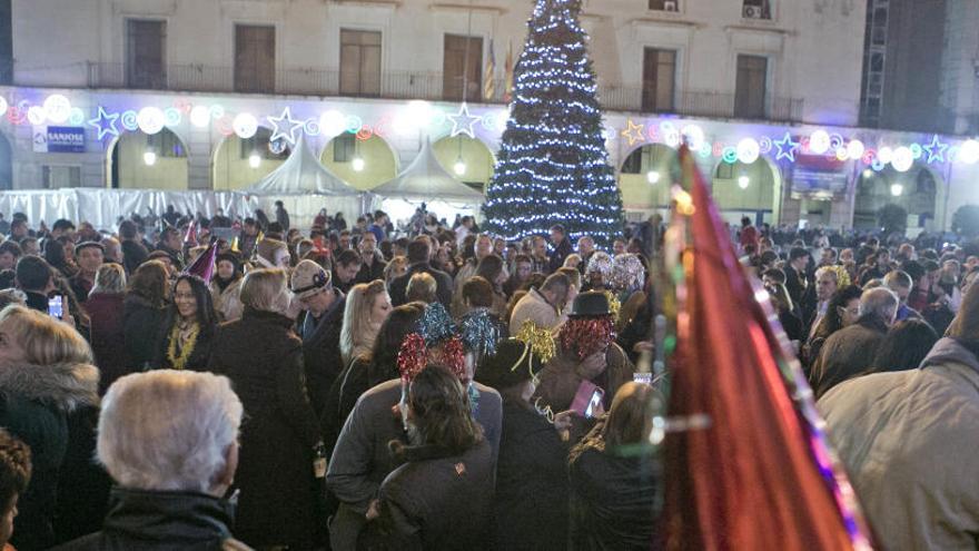 Una celebración de fin de año en la Plaza del Ayuntamiento de Alicante