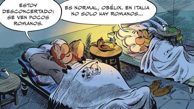 Viñeta de 'Astérix en Italia', el nuevo álbum de los irreductibles galos firmado por Jean-Yves Ferri y Didier Conrad.