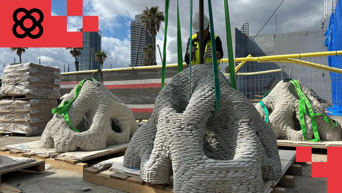 Varias de las construcciones de Underwater Gardens International antes de entrar en el agua