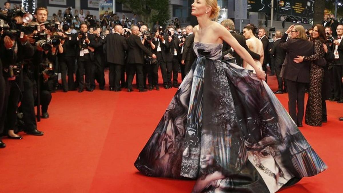 Cate Blanchett, en la alfombra roja en la presentación de 'Carol', en Cannes, este domingo.