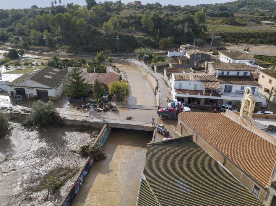 Die Auswirkungen der Flut aus der Vogelperspektive