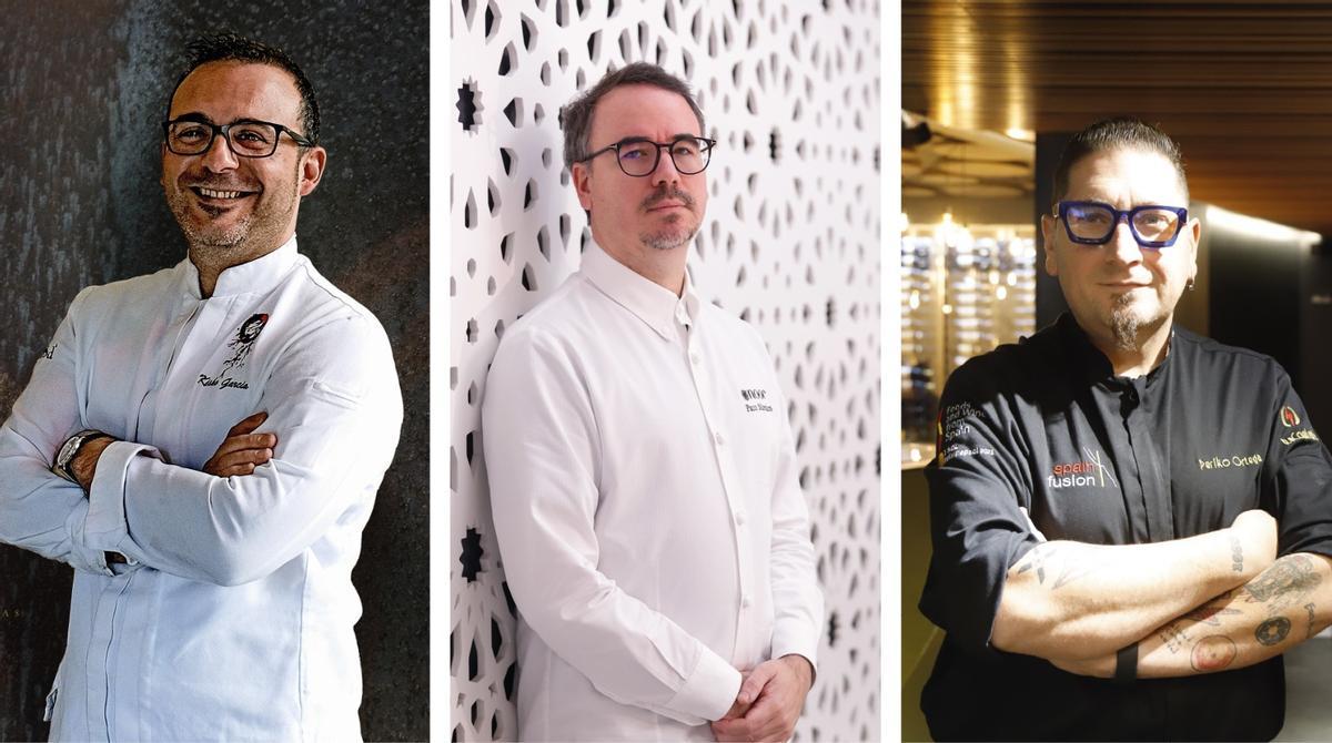 Kisko García, Paco Morales y Periko Ortega, las estrechas Michelín de la cocina de Córdoba.