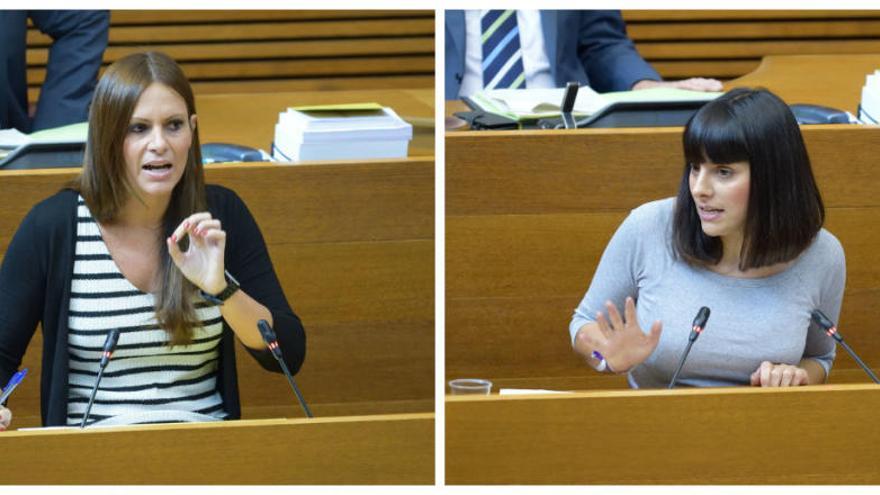 Beatriz Gascó (Partido Popular) y Sandra Mínguez (Podemos).