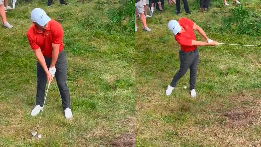 McIlroy se hace viral tras golpear dos bolas al mismo tiempo sin saberlo