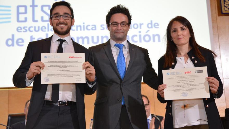 Andrés Melenchón (i), creador de la aplicación. UPCT