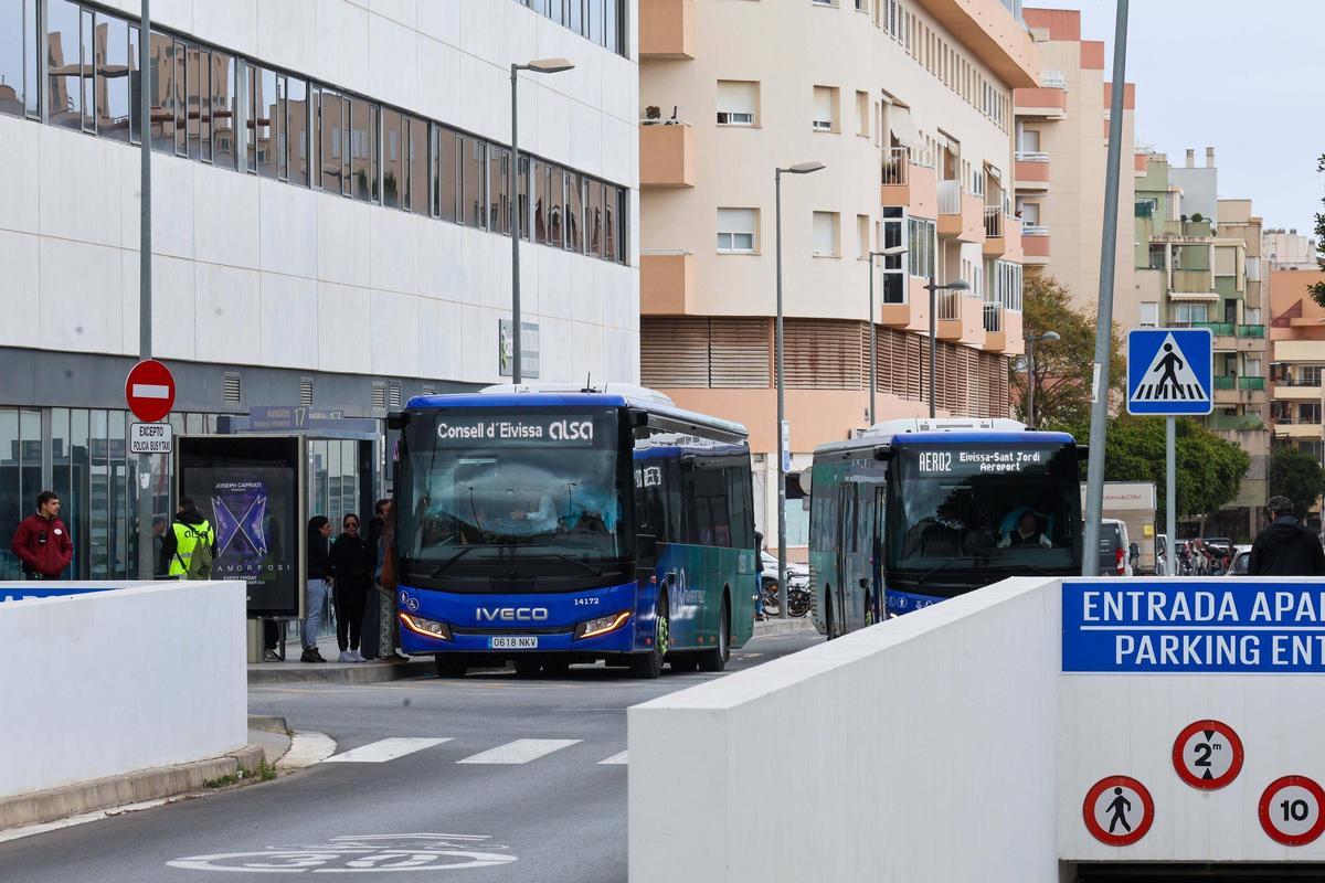 Imágenes del inicio de la nueva contrata de autobuses de Ibiza