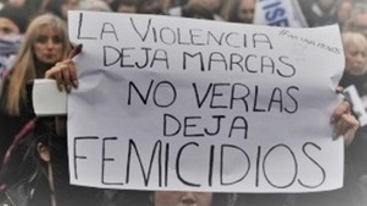 Pancarta contra la violencia machista.