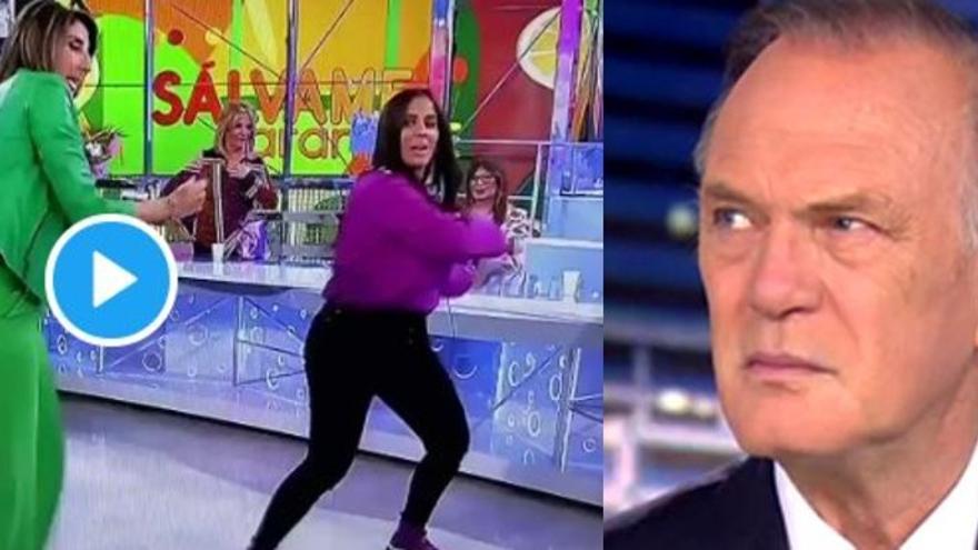 La cara de Pedro Piqueras mientras veía a Paz Padilla y Anabel Pantoja bailando.