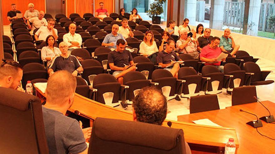 Imagen de la reunión celebrada ayer tarde en la sala de plenos del Consell de Ibiza.