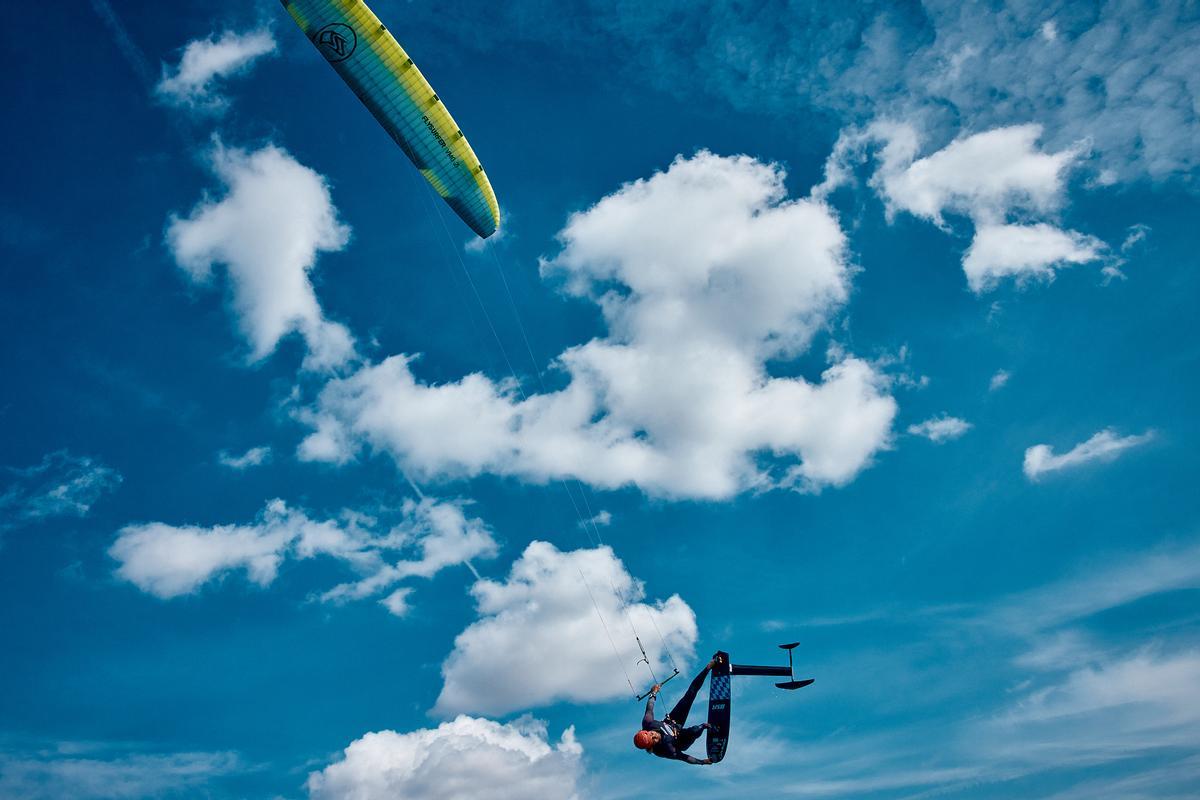 Kitesurfer Florian Gruber auf Mallorca.