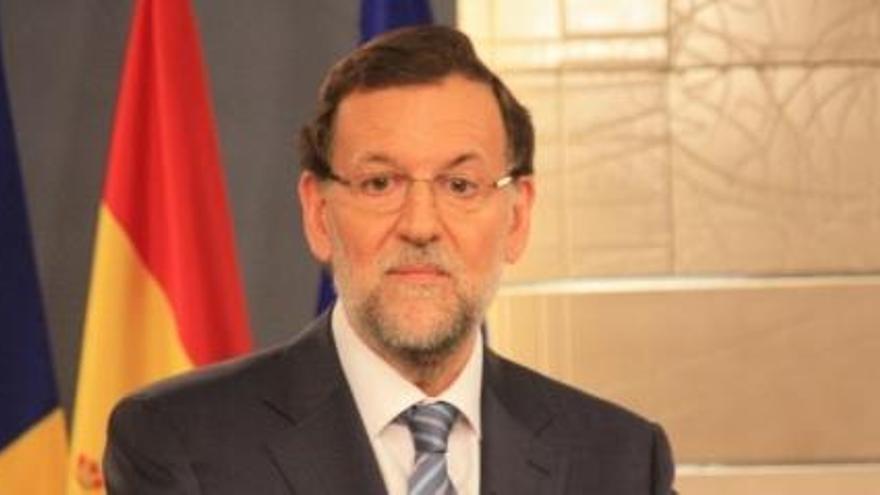 El president del govern espanyol, Mariano Rajoy, en roda de premsa a La Moncloa