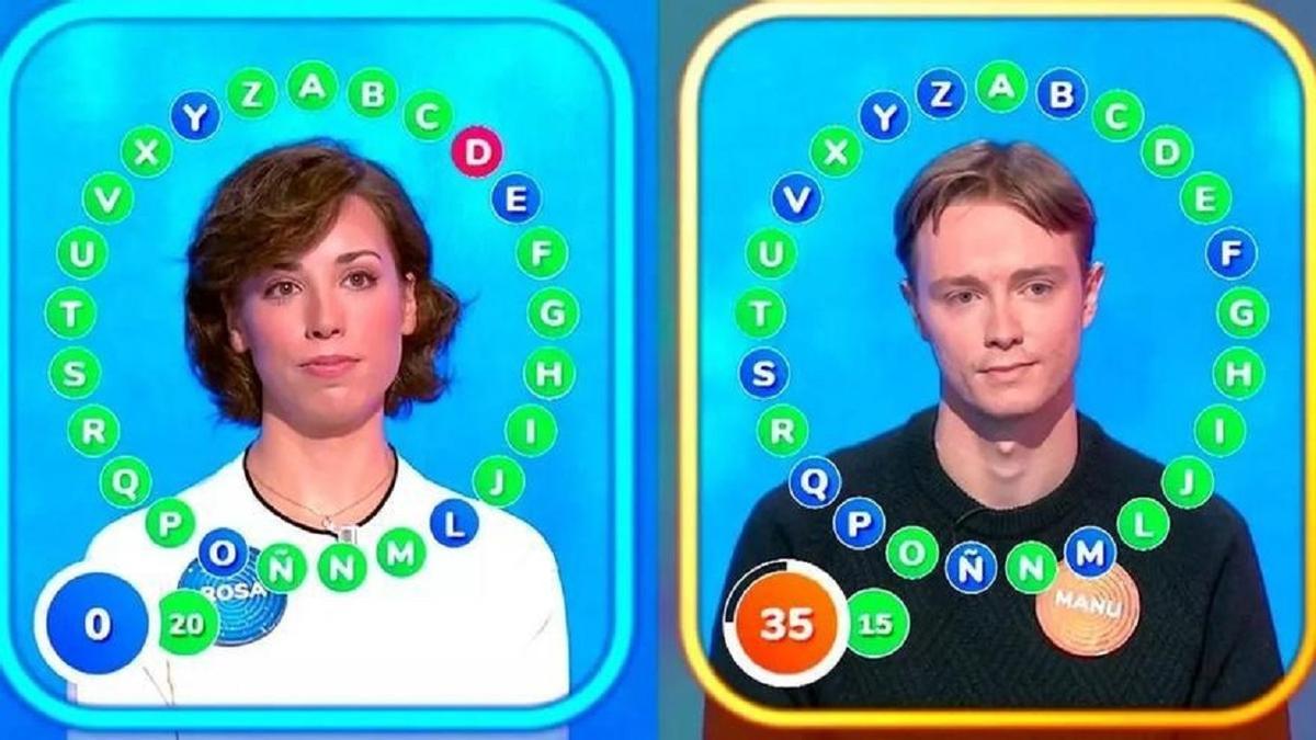 Rosa y Manu en el rosco de Pasapalabra.