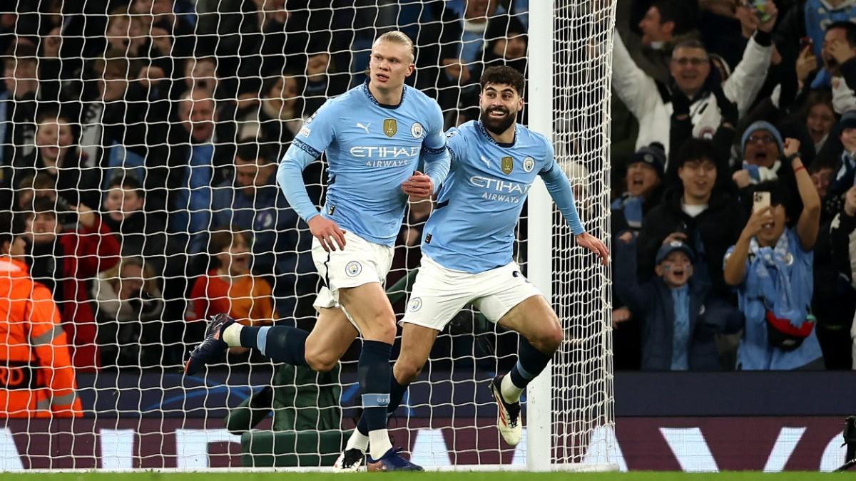 Erling Haaland celebra un gol del City con Josko Gvardiol