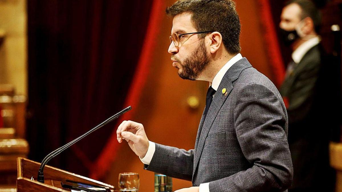 El vicepresident del Govern, Pere Aragonès, ahir al Parlament.