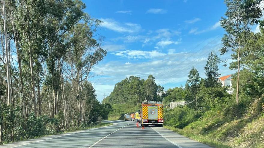 Espectacular accidente en Catoira