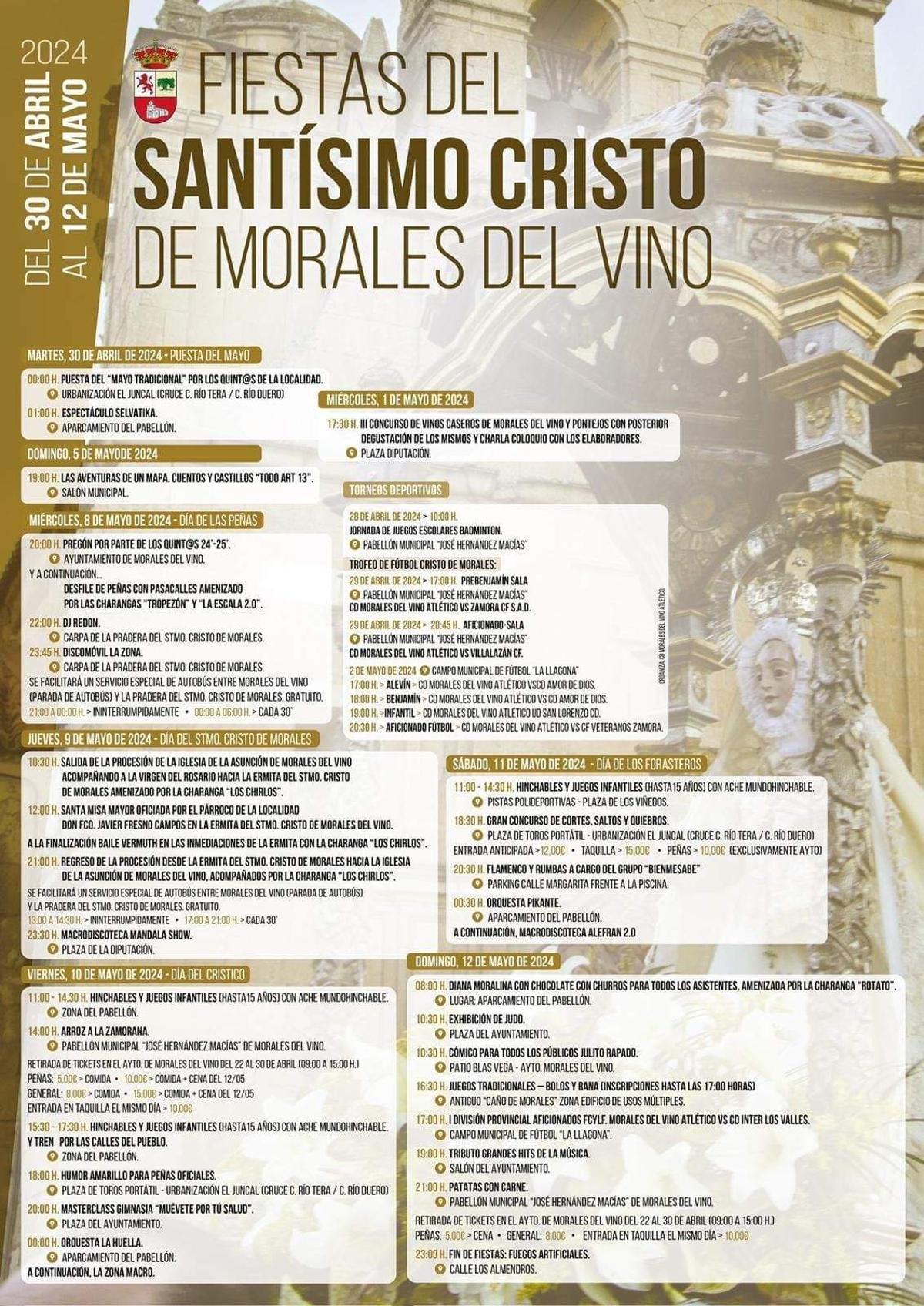 Programa de las fiestas de Morales del Vino