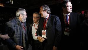 Méndez, Fernández Toxo,  Rosell y Garamendi, ayer en Madrid.