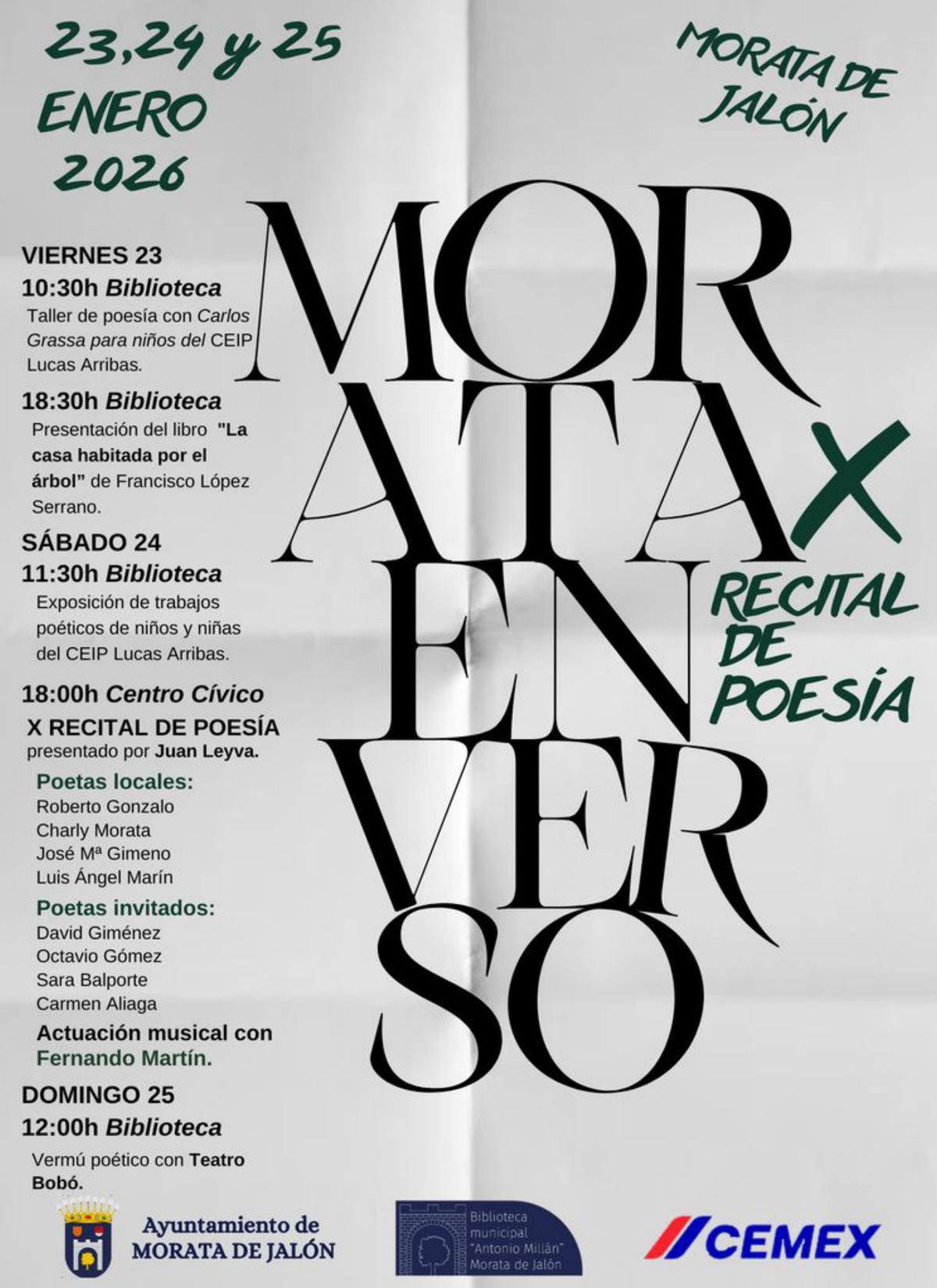 Morata en verso alcanza su décima edición.