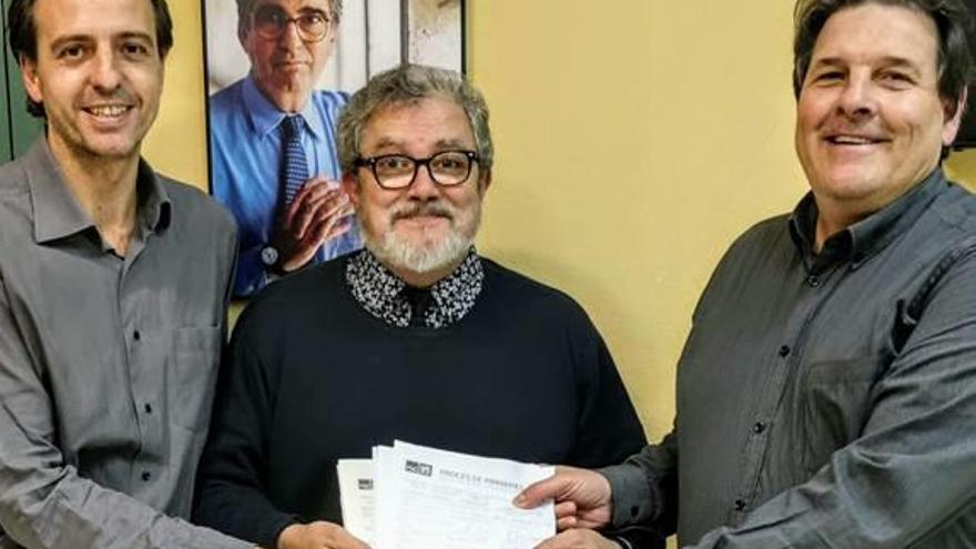 Anjo Valentí, Felip González (amb els avals) i Cristòfol Gimeno