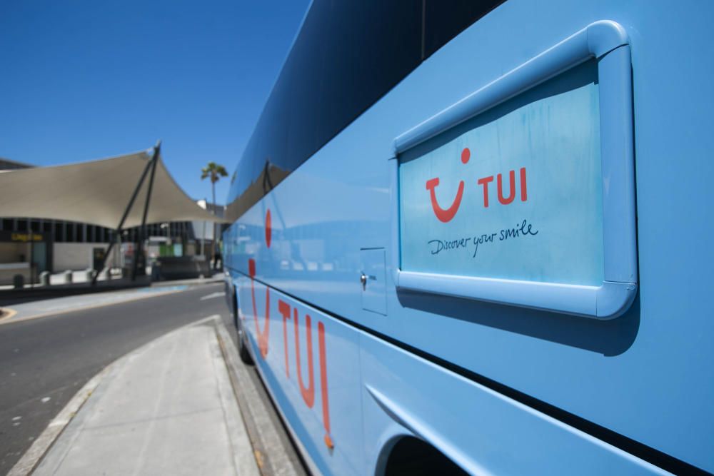 Llegada de pasajeros de TUI a aeropuerto del Sur