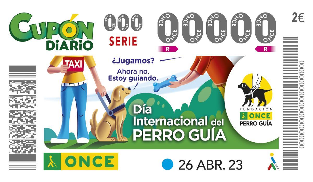 Cupón diario de la ONCE para el Día Internacional del Perro Guía