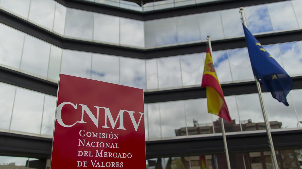 CNMV, fachada de la Comisión Nacional del Mercado de Valores.
