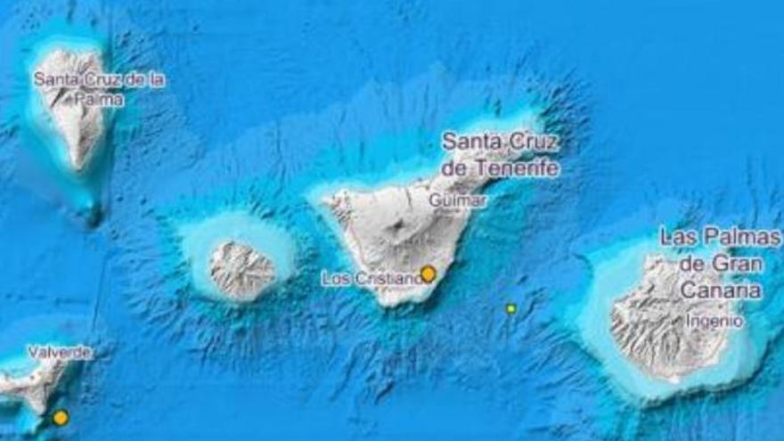 Localización de los tres temblores detectados por el IGN