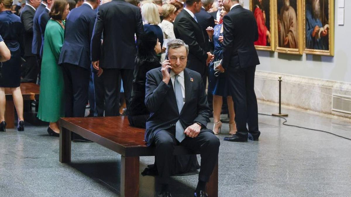 El primer ministro italiano, Mario Draghi, en el Museo del Prado.