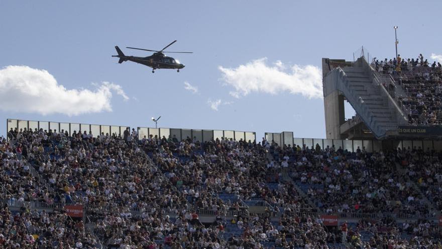 Los presidentes de los finalistas de la Kings League llegaron al Camp Nou en un helicóptero.