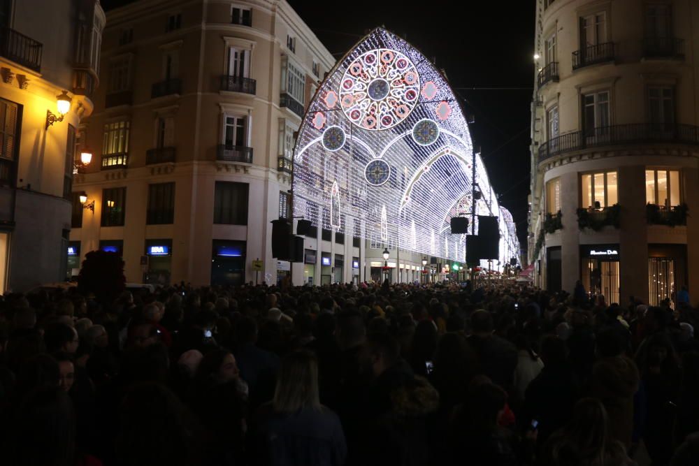 El encendido de las luces de Navidad de la calle Larios de 2018