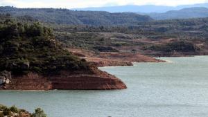 Aspecto del embalse de LAlbagés (Garrigues) el pasado lunes, en pleno proceso de llenado.