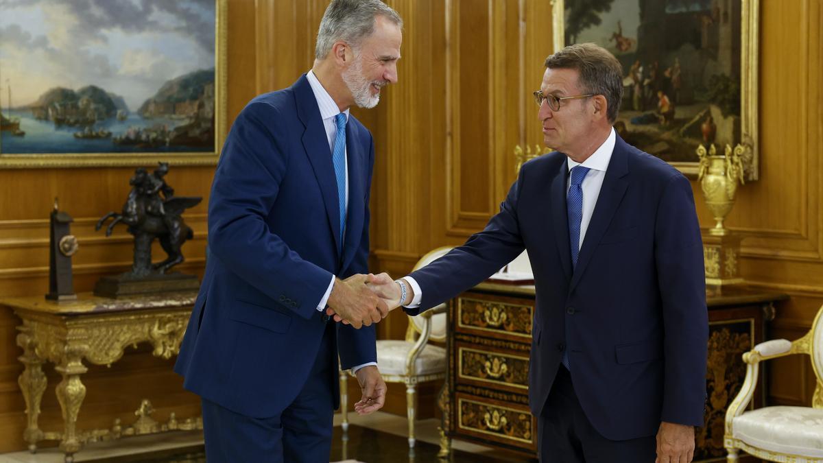 Rey Felipe VI recibe a Alberto Núñez Feijóo.