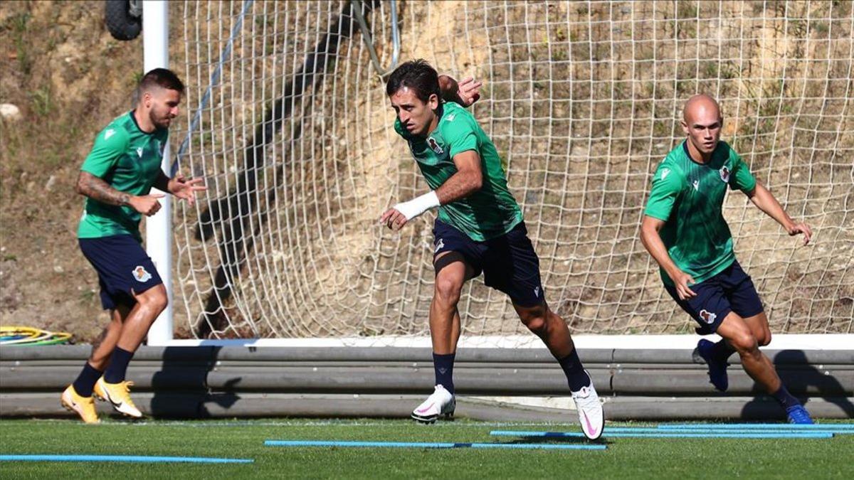 Mikel Oyarzabal en el entrenamiento