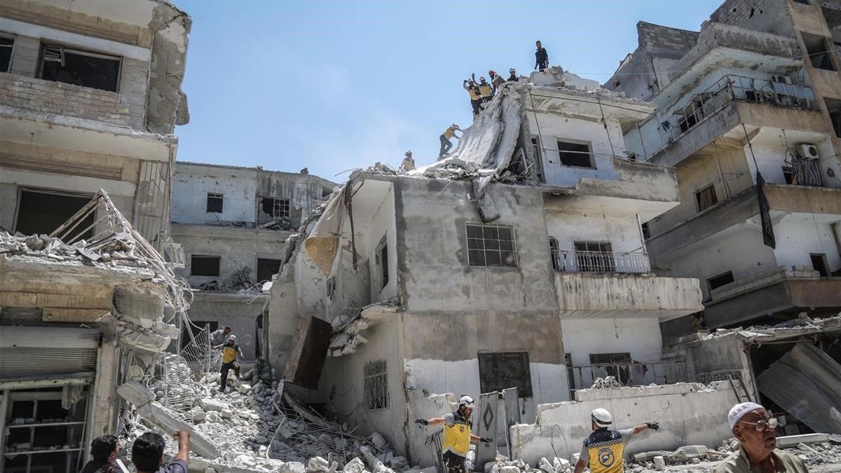 ruinas en la provincia de idlib