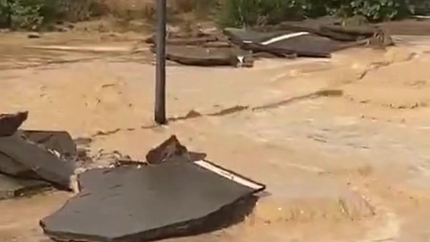 Inundación en la Fuente de la Junquera por la intensa tormenta