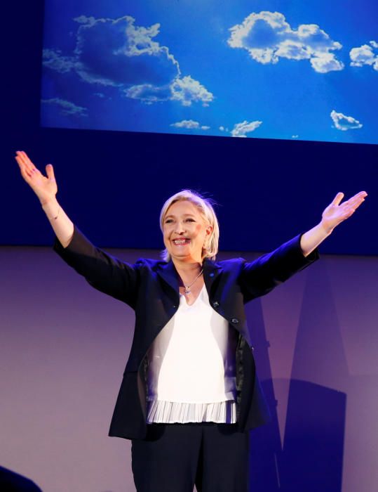 Marine Le Pen celebra el resultado electoral