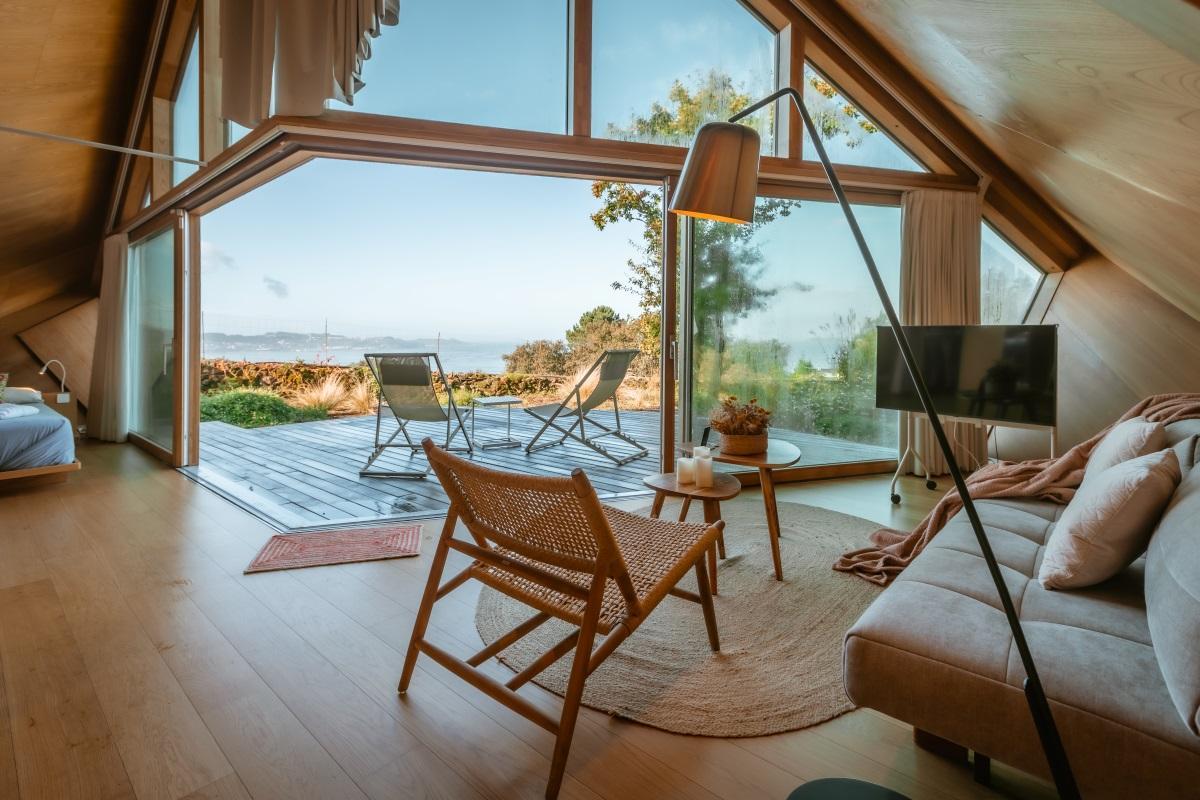 Interior de la cabaña Chuchamel.